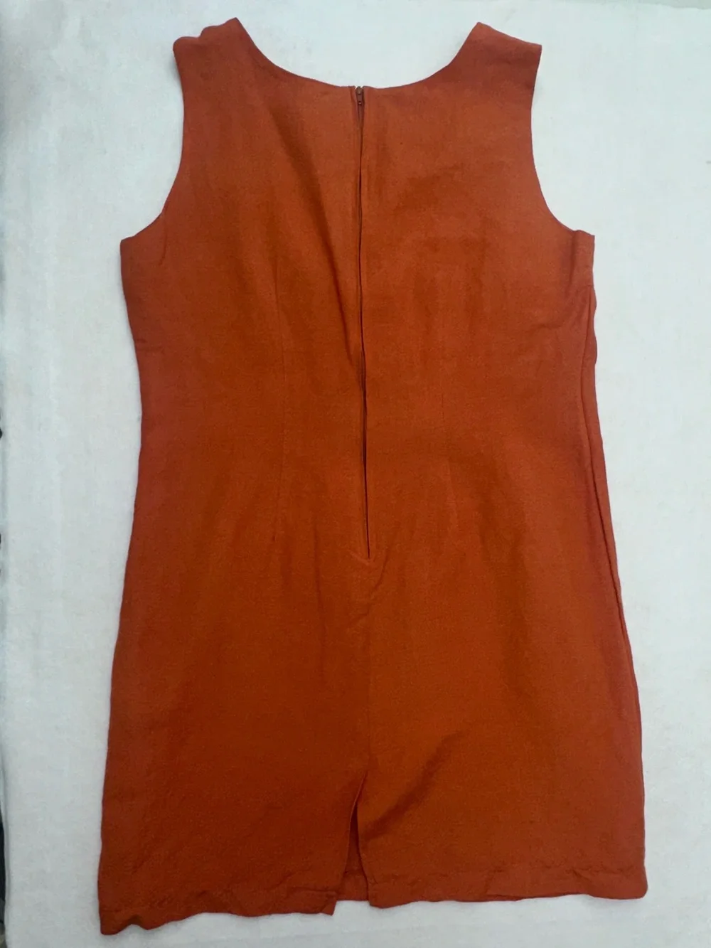 Vintage 90s Terracotta Linen Dress Set 2 Pc Sheath & Jacket Rust Orange Sz 12